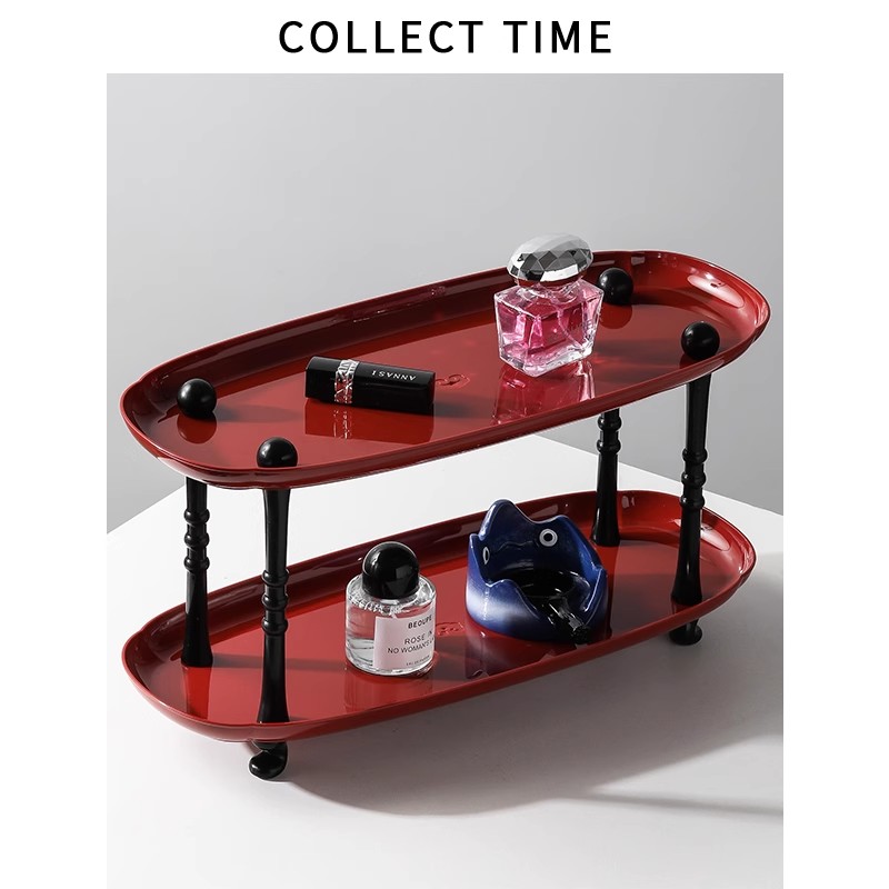 Luxury Skincare Tray - Rak Penyimpanan Lapisan Ganda Desktop Kamar