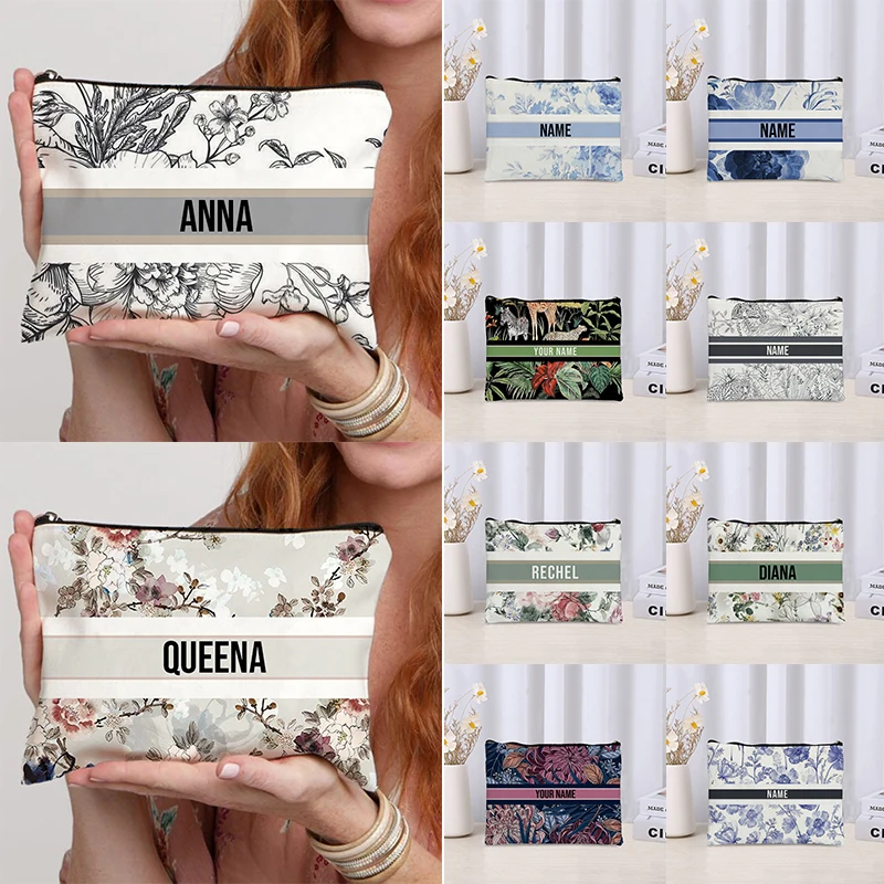 Luxury Skincare Brand - Tas Makeup nama kustom Vintage hadiah