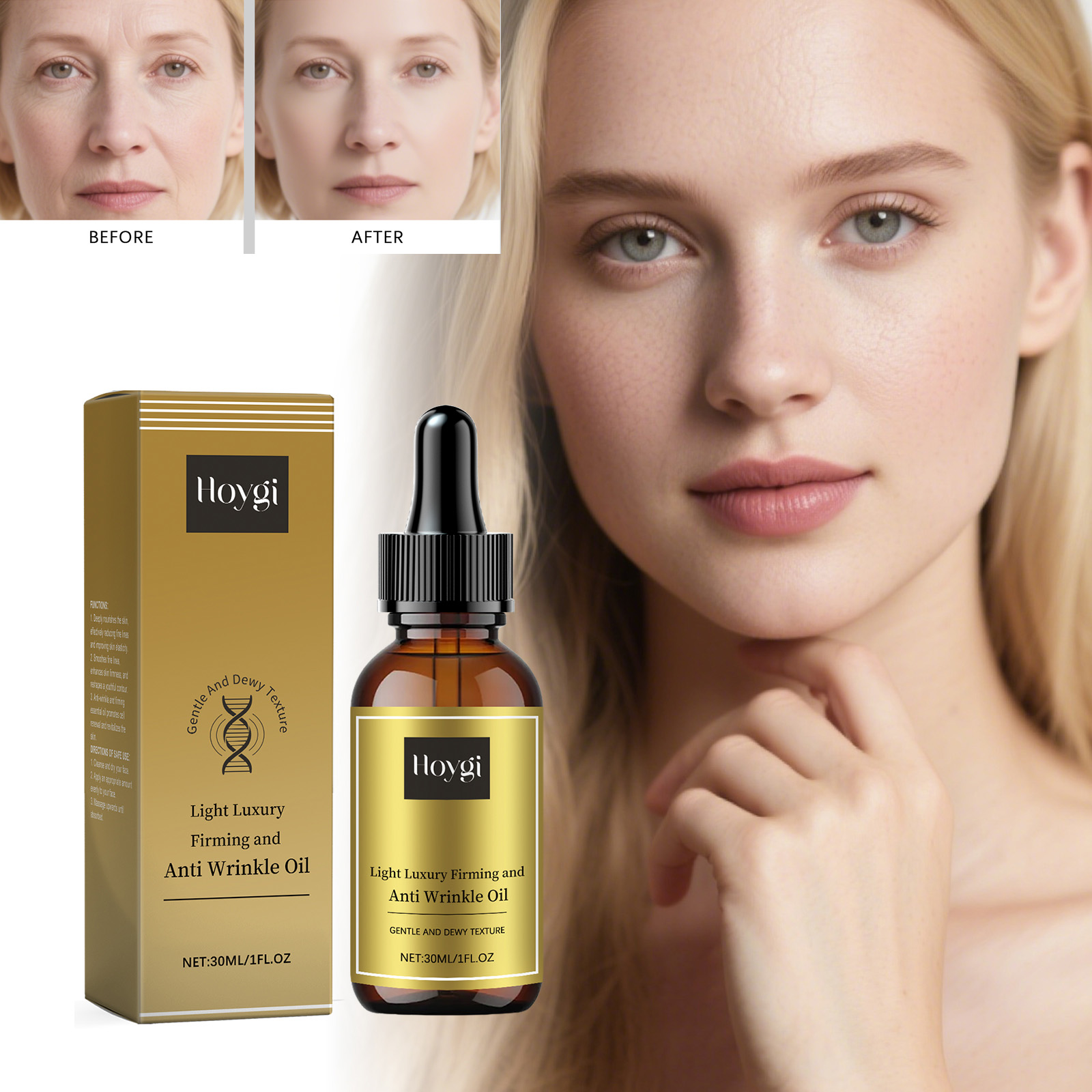 High Luxury Skincare - Minyak Perawatan Wajah Pengencang, Anti Kerut,