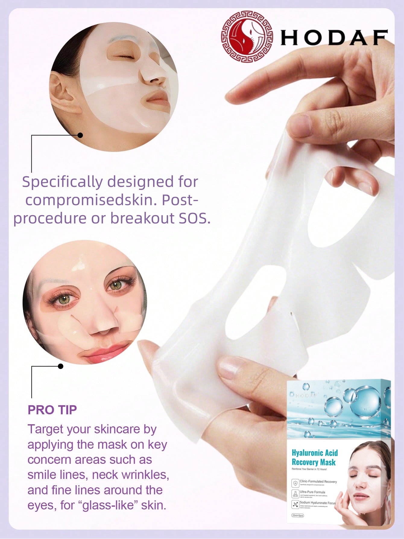 HODAF 5pcs Masker Wajah Hyalur - Luxury Skincare Shop ulasan dan harga