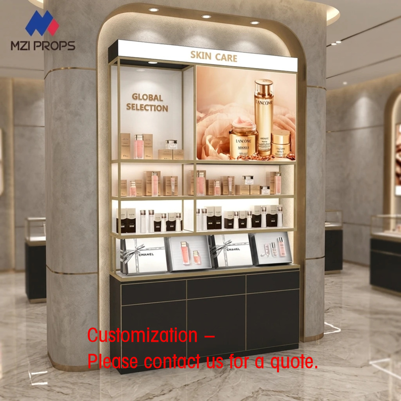Custom Custom Cosmetic Display - Luxury Skincare Shop ulasan dan harga