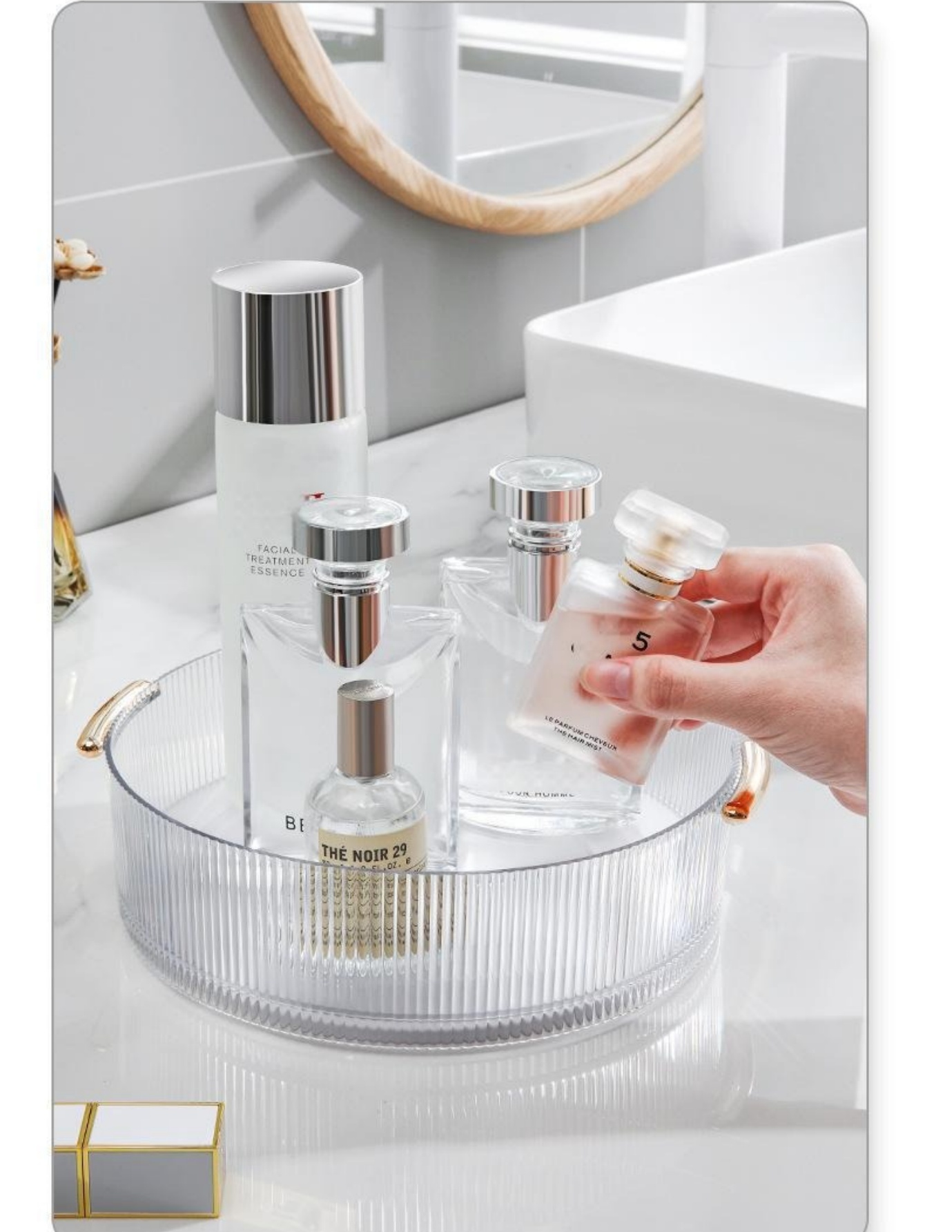 Baki Penyimpanan Rias Transpar - Luxury Skincare Tray ulasan dan harga